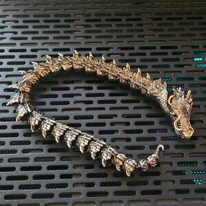 STAINLESS STEAL DRAGON BRACELET FOR MEN ABOUT 22CM WITH TOGGLE CLASP GOTH VIKING